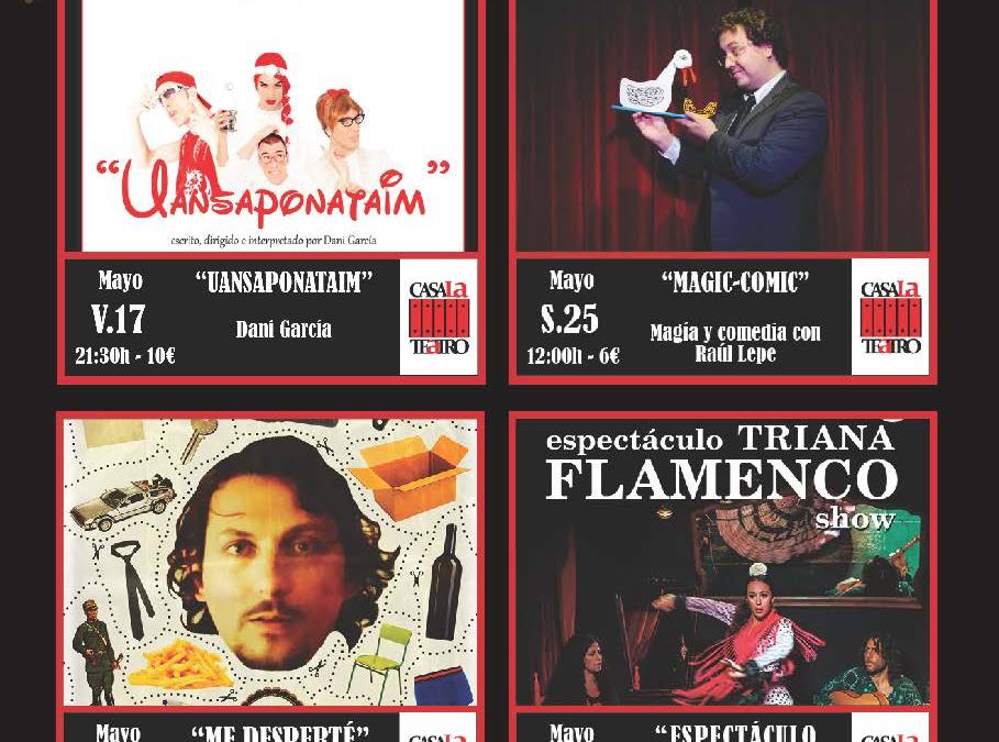 Programación de Teatro en Mayo en CasaLa Teatro